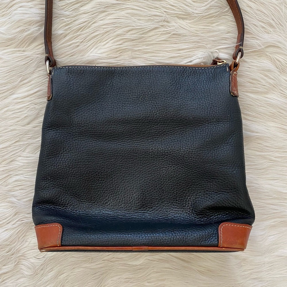 Dooney & Bourke Black Brown Pebbled Grain Leather Crossbody Shoulder Bag Purse - Picture 10 of 16